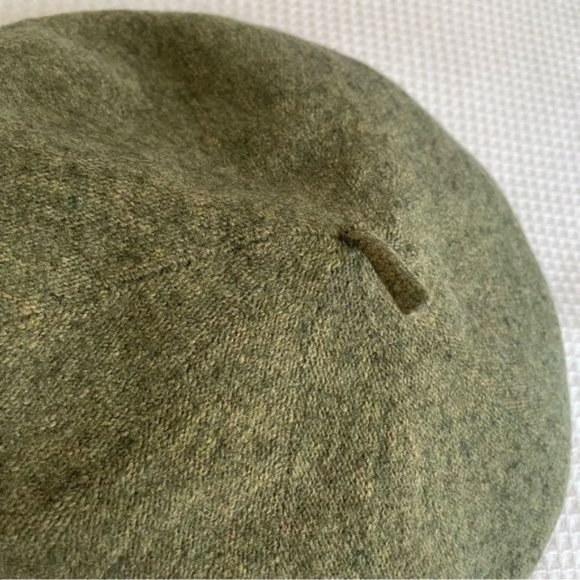 Khaki Olive Green Tweed Texture Beret main image 2
